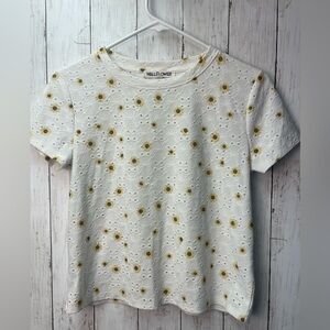 Wallflower White Top with Yellow Floral Design size Medium